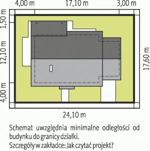 Usytuowanie budynku Kornel VI (z wiatą) ENERGO