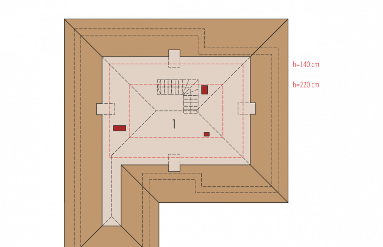 Projekt domu dwurodzinnego Astrid (mała) G1 - poddasze do adaptacji