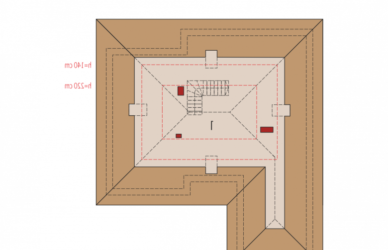 Projekt domu dwurodzinnego Astrid (mała) G1 - poddasze do adaptacji