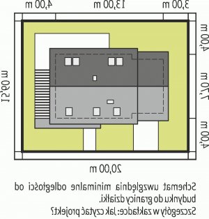 Usytuowanie budynku Lea II (z wiatą) w wersji lustrzanej