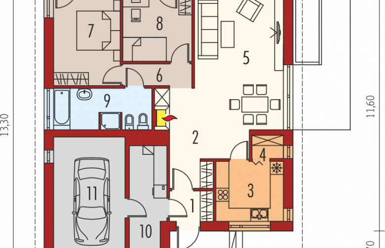 Projekt domu dwurodzinnego Armando II G1 MULTI-COMFORT - parter