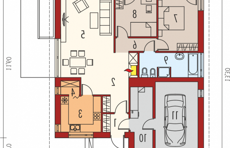 Projekt domu dwurodzinnego Armando II G1 MULTI-COMFORT - parter