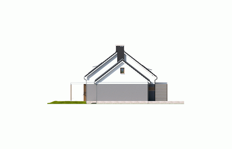 Projekt domu z poddaszem Ariel G1 ENERGO - elewacja 2