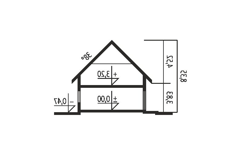Projekt domu z poddaszem Ariel G1 ENERGO - przekrój 1
