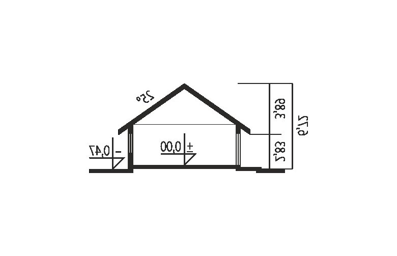 Projekt domu dwurodzinnego Armando II G1 ENERGO - przekrój 1