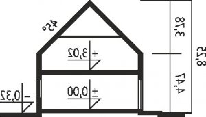 Przekrój projektu Markus G1 ENERGO PLUS w wersji lustrzanej