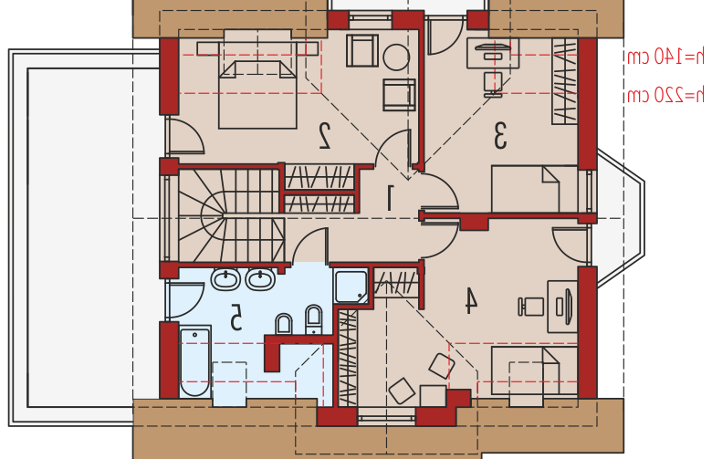 Projekt domu wielorodzinnego Mati III G1 Mocca - poddasze