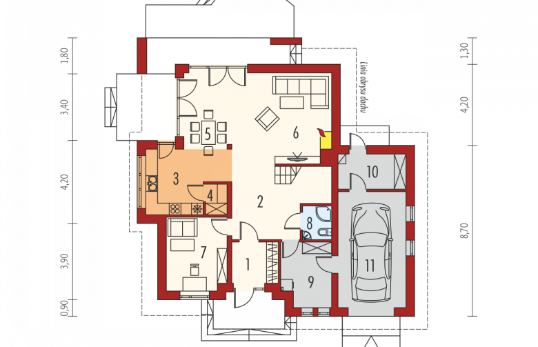 Projekt domu wielorodzinnego Amira G1 - parter