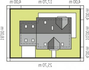 Usytuowanie budynku Amaranta G2 MULTI-COMFORT w wersji lustrzanej
