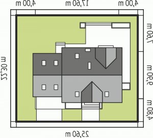 Usytuowanie budynku Amaranta G2 Leca® DOM w wersji lustrzanej