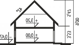 Przekrój projektu Amaranta G2 Leca® DOM w wersji lustrzanej