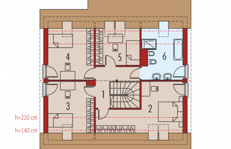 Projekt domu jednorodzinnego Alba G1 MULTI-COMFORT - poddasze