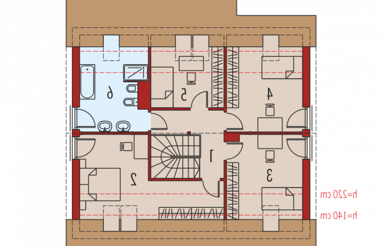 Projekt domu jednorodzinnego Alba G1 MULTI-COMFORT - poddasze