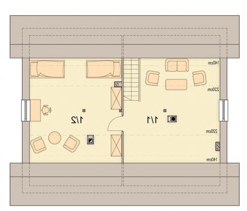 Rzut projektu Irys - wersja lustrzana