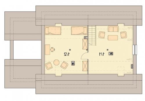 Rzut projektu Irys G1 - wersja lustrzana