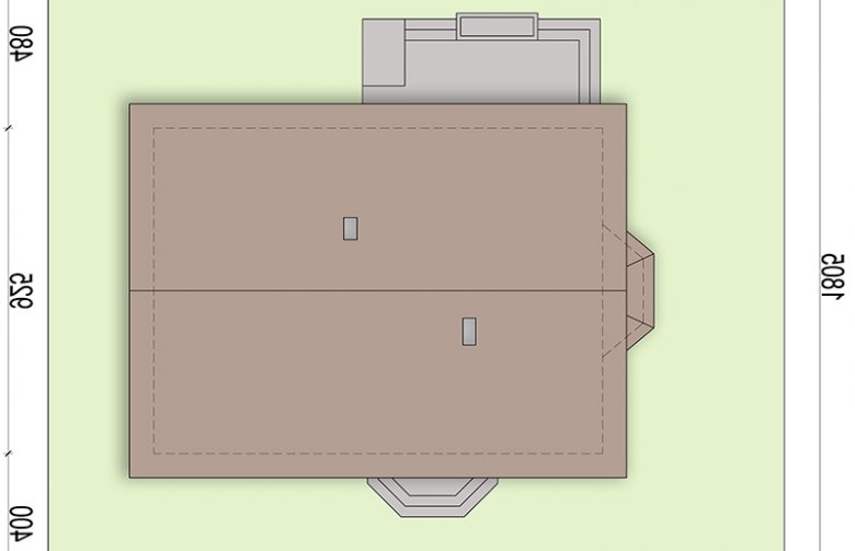 Projekt domu parterowego Pistacja 3 - Usytuowanie - wersja lustrzana