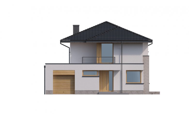Projekt domu piętrowego Klara PS - elewacja 1
