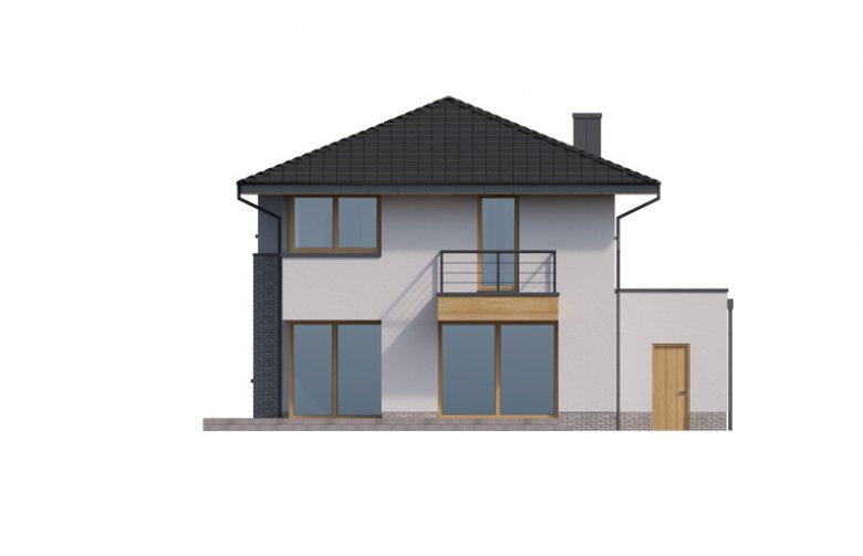 Projekt domu piętrowego Klara PS - elewacja 3