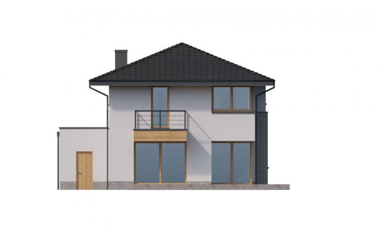 Projekt domu piętrowego Klara PS - elewacja 3