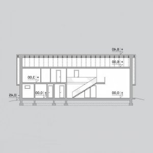 Przekrój projektu LK&1165 w wersji lustrzanej