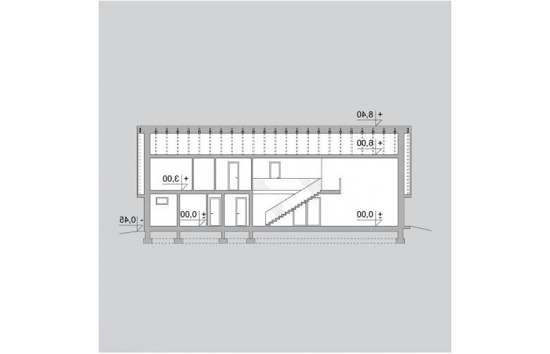 Projekt domu wielorodzinnego LK&1165 - przekrój 1