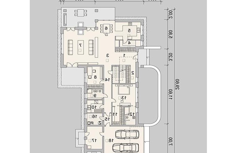 Projekt domu wielorodzinnego LK&1161 - parter