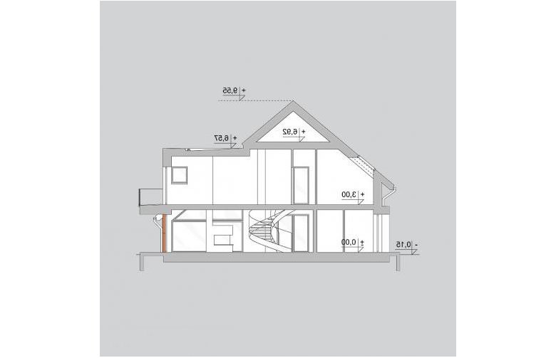 Projekt domu z poddaszem LK&1158 - przekrój 1