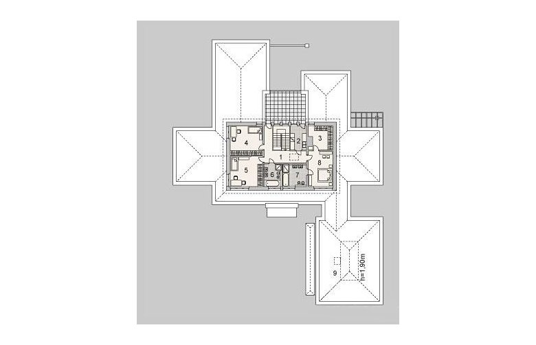 Projekt domu nowoczesnego LK&1155 - poddasze