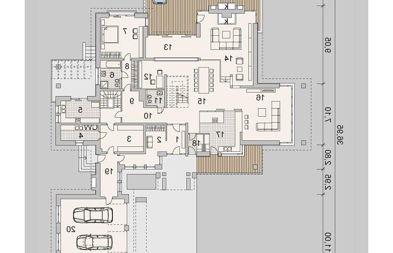 Projekt domu nowoczesnego LK&1155 - parter
