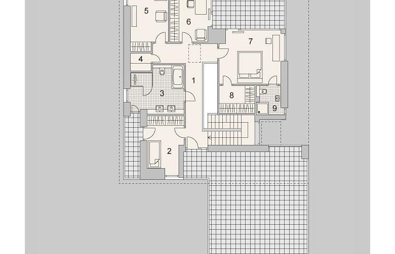 Projekt domu z poddaszem LK&1141 - piętro