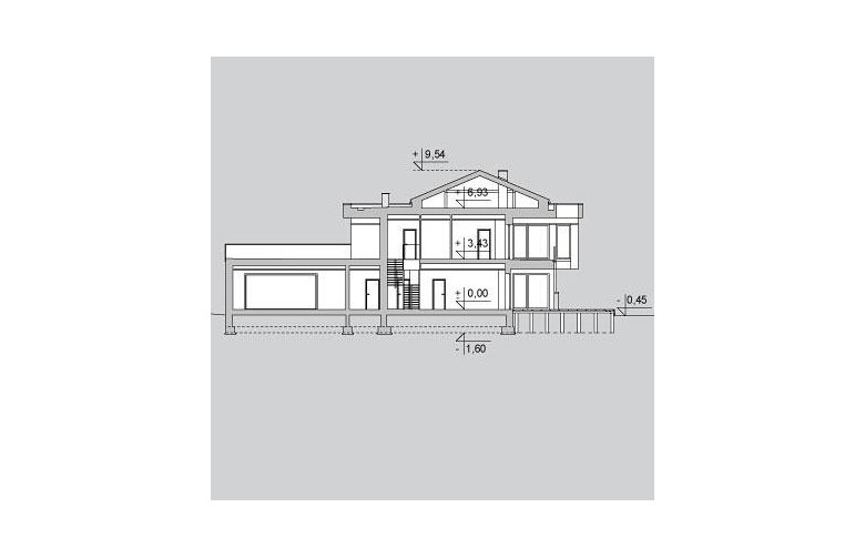 Projekt domu z poddaszem LK&1141 - przekrój 1