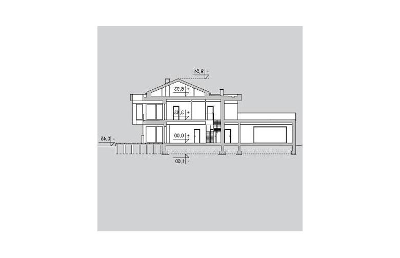 Projekt domu z poddaszem LK&1141 - przekrój 1