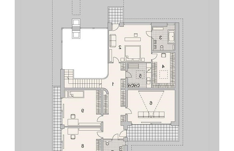 Projekt domu z poddaszem LK&1138 - piętro