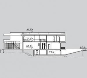 Przekrój projektu LK&1150 w wersji lustrzanej