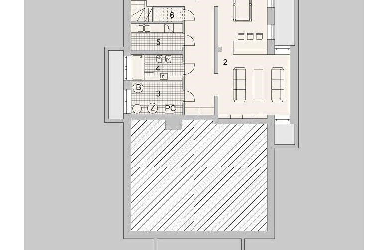 Projekt domu wielorodzinnego LK&1152 - piwnica