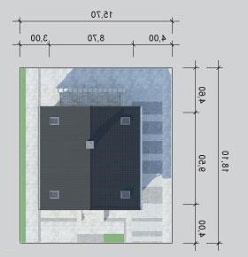 Usytuowanie budynku LK&1153 w wersji lustrzanej