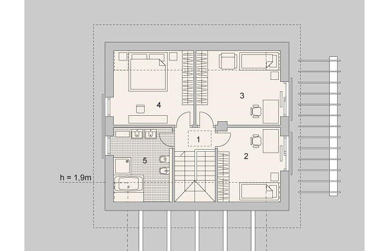 Projekt domu wielorodzinnego LK&1151 - piętro