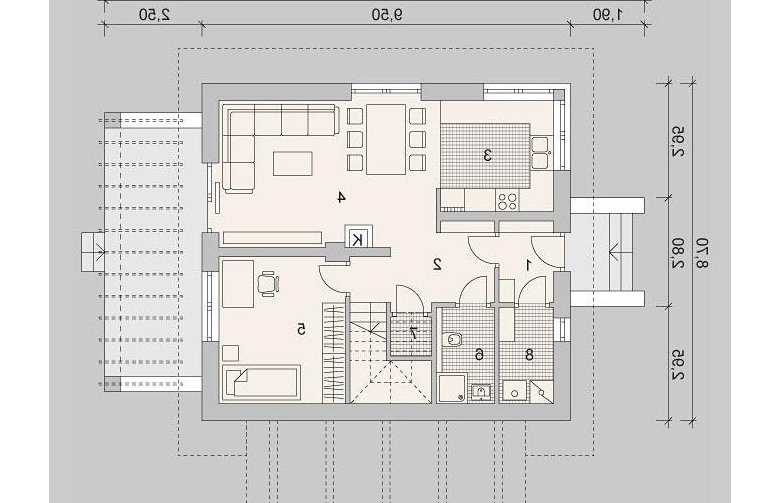 Projekt domu wielorodzinnego LK&1151 - parter