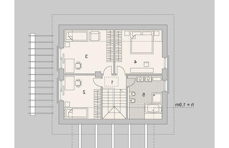 Projekt domu wielorodzinnego LK&1151 - piętro