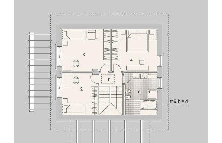 Projekt domu wielorodzinnego LK&1151 - piętro