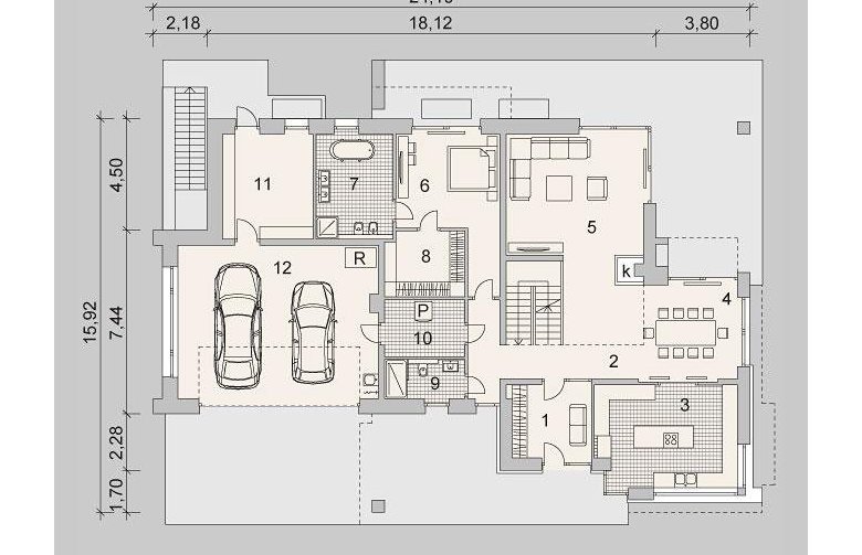 Projekt domu z poddaszem LK&1142 - 