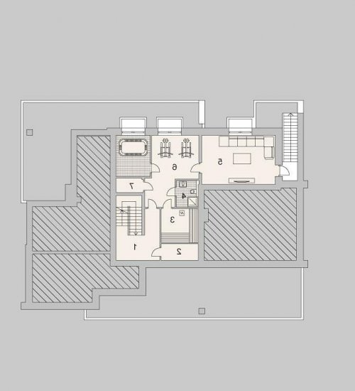 Rzut projektu LK&1142 - wersja lustrzana