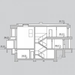 Przekrój projektu LK&1142 w wersji lustrzanej