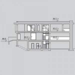 Przekrój projektu LK&1149 w wersji lustrzanej