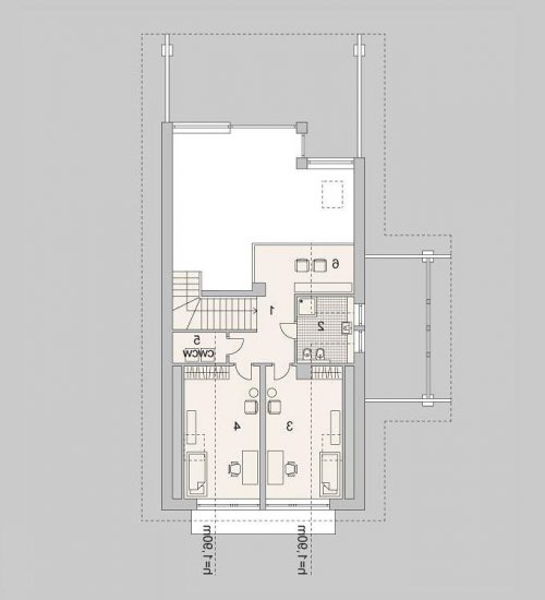 Rzut projektu LK&1144 - wersja lustrzana