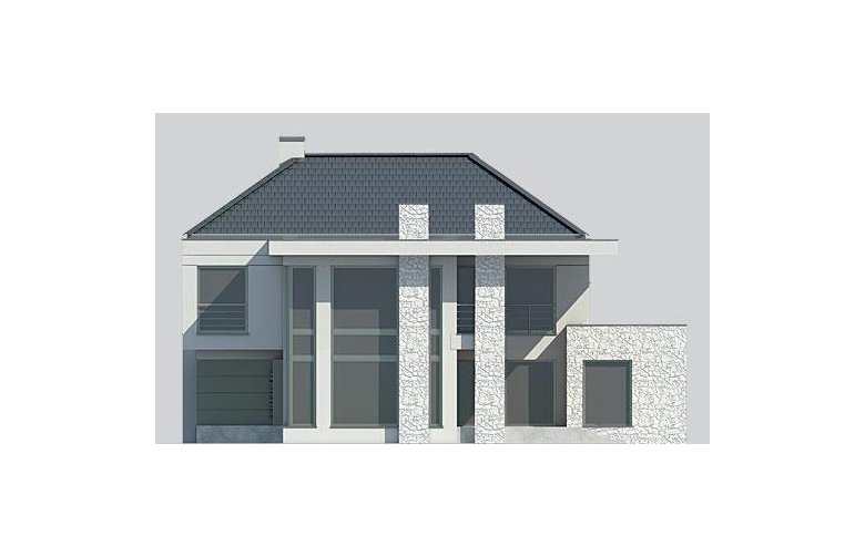 Projekt domu z poddaszem LK&1131 - elewacja 2