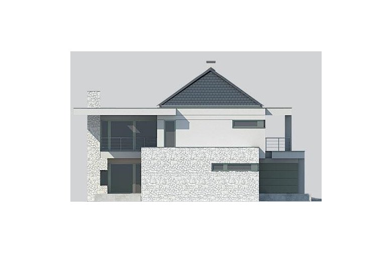 Projekt domu z poddaszem LK&1131 - elewacja 4