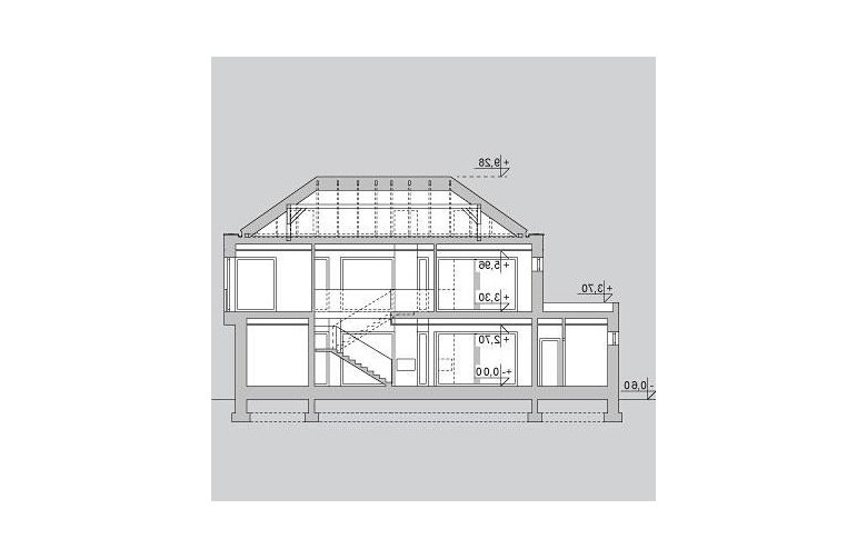Projekt domu z poddaszem LK&1131 - przekrój 1
