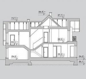 Przekrój projektu LK&1130 w wersji lustrzanej