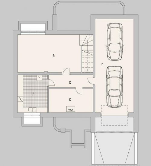 Rzut projektu LK&1129 - wersja lustrzana